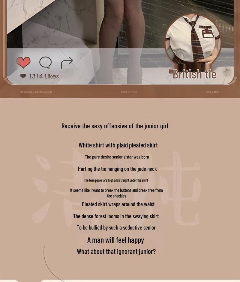 Sexy Academy-Style Lingerie: Pleated Skirt and Cute JK Uniform Set 2325