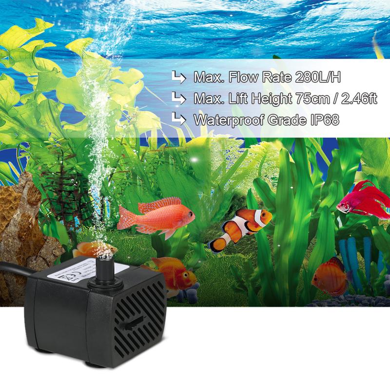 110V/220V 2,5W/3W/4W/5W Ultra-tiché ponorné čerpadlo pro vodní fontány Filtr Rybník Akvárium Vodní čerpadlo Nádrž Zahradní fontána