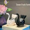 Swan Fruit Fork Set: Elegant and Practical Plastic Kitchenware for Adults