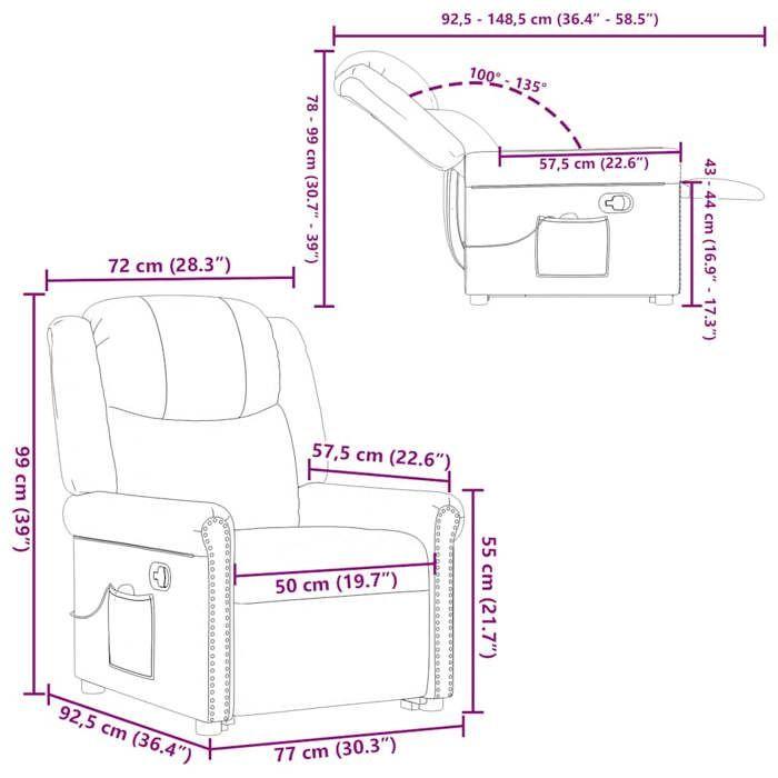 VidaXL Fauteuil de massage inclinable noir brillant similicuir, fauteuil inclinable élévateur, fauteuil inclinable pour 3303420