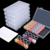 Sealed Empty Nail Art Accessories  Rhinestone Organizer Plastic Storage Box Beads Container