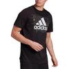 adidas Sportovní řada Kulatý výstřih Pohodlný svetr Krátký rukáv Tričko Pánské Vrcholy Černá GE4707