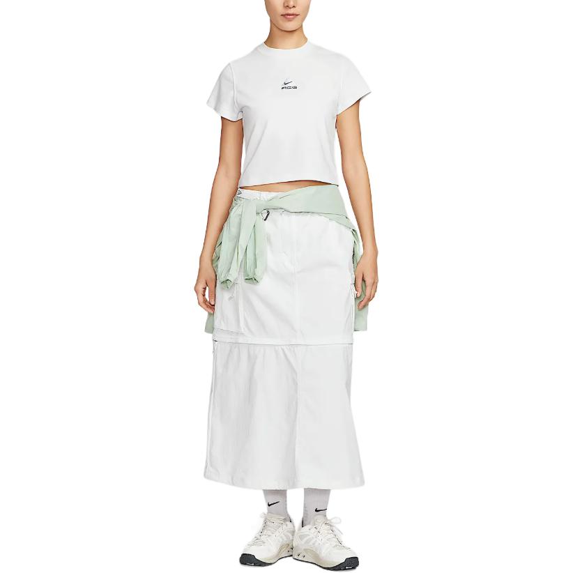 Nike ACG Dri-Fit Round Neck Quick-Dry Fashion Short Sleeve T-Shirt Women Tops Mountain-White HM6085121