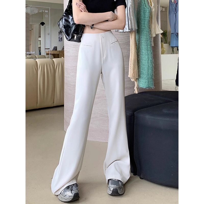 

Kumikumi High Waist Spring Loose Suit Pants Apricot color L