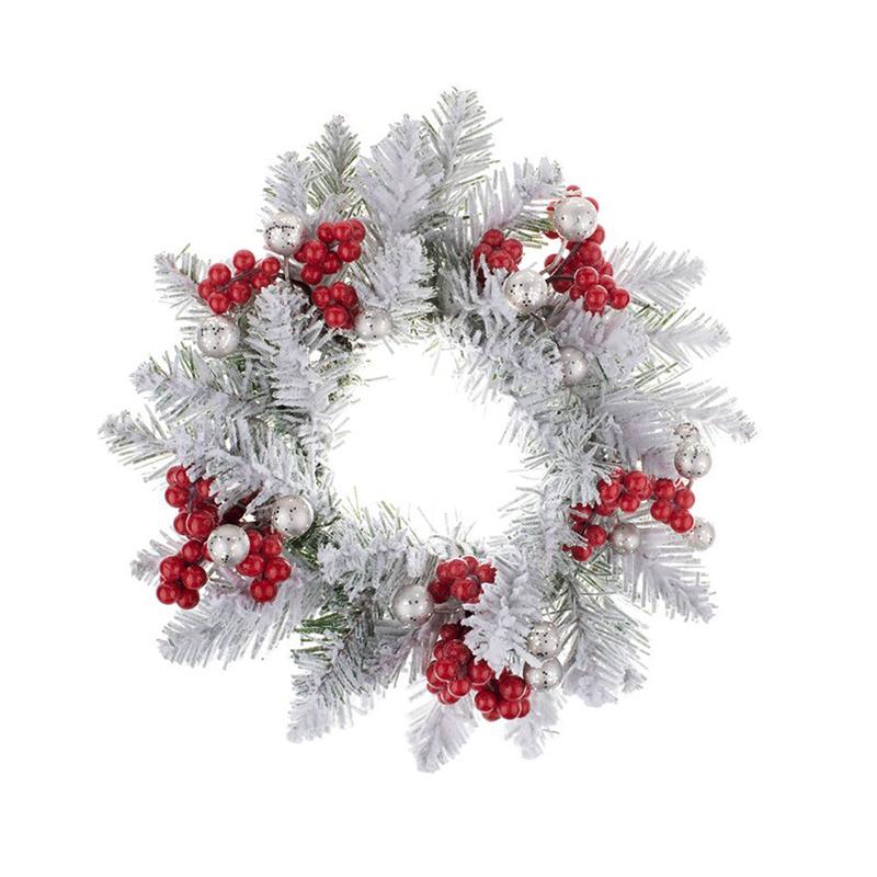 1PC Tabletop Decor Christmas Holiday Centerpiece Christmas Wreath With Candle Holder