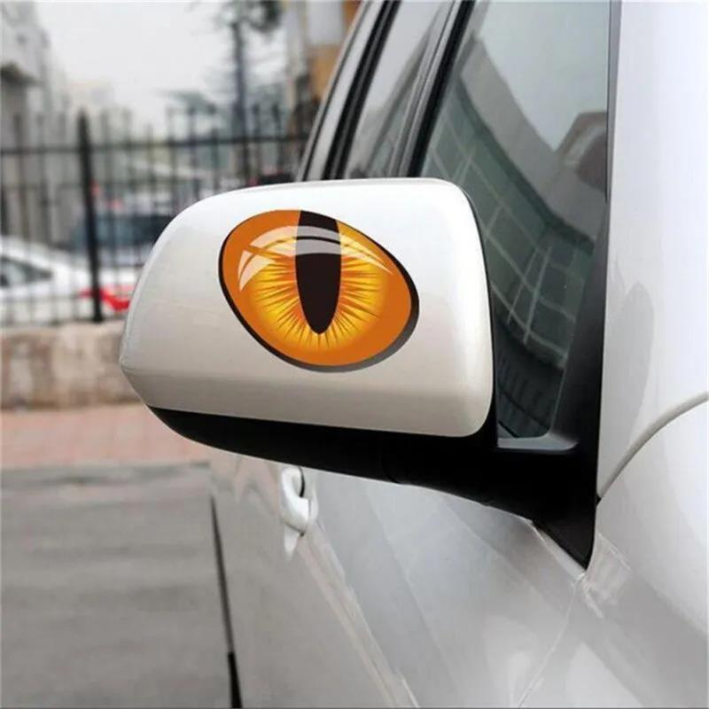 2PAIRS Personalized Rearview Mirror Sticker Portable Creative Super Waterproof Sunscreen Reflected Light Intensity