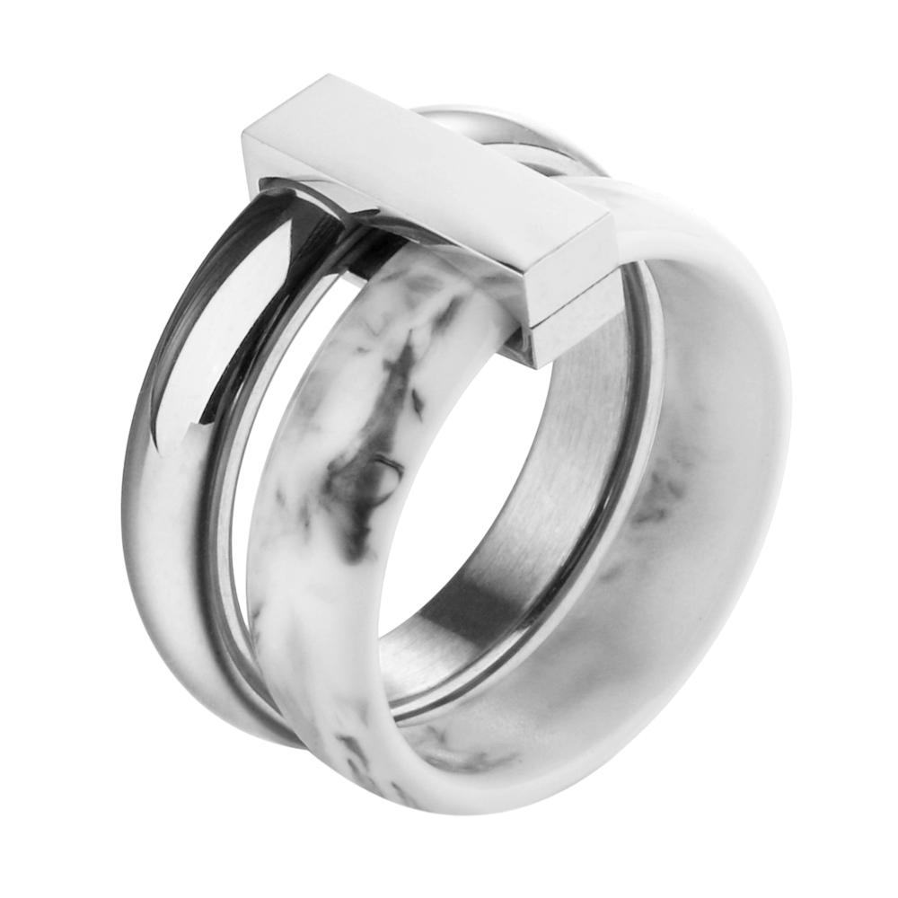 Anello in Ceramica a Due Strati Mobile Moda Anelli in Acciaio Inossidabile per Donne Anelli Color Rame per Regalo Anelli per Amanti Gioielli