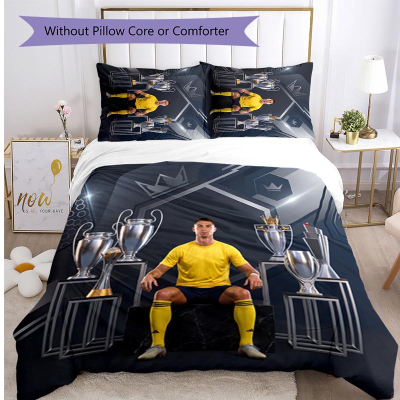 Cristiano Ronaldo Printed Bedding 3 Piece Set Cozy Breathable Bed Cover Set As Housewarming Holiday Gift