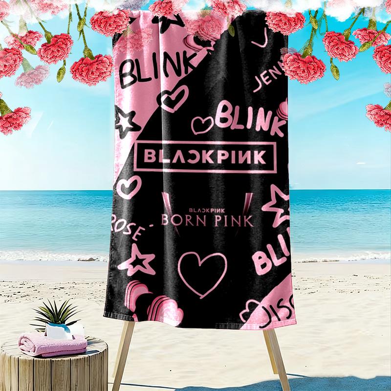 blackpink Print Beach Towel, Large Soft Quick Dry Towel for Beach Camping Swimming