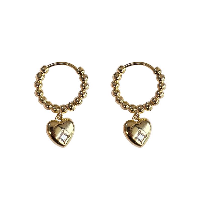 Gold Heart & Star Drop Earrings - 2023 Niche Design, Trendy High-End Ear Clips for Women