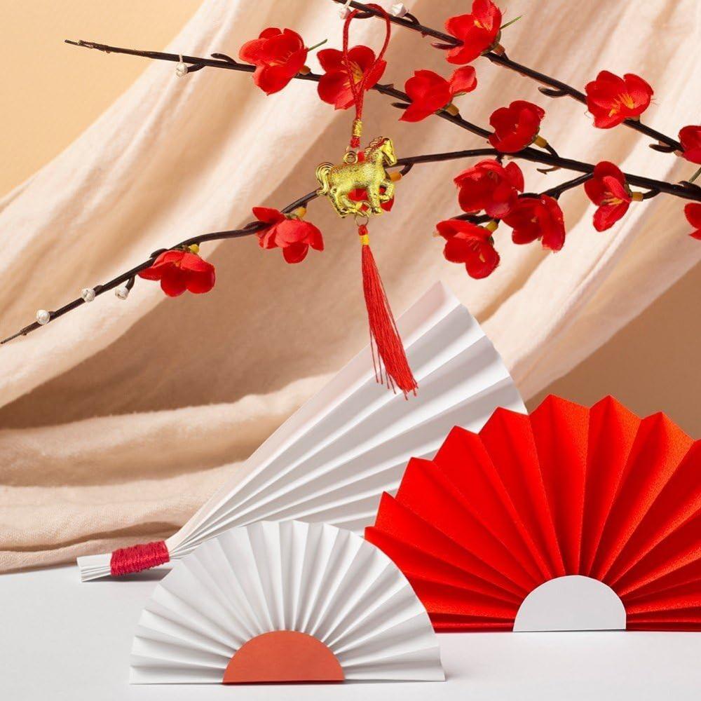 8Pcs Year of the Horse Fringed Pendant, Chinese New Year Car Pendant, New Year Home Decoration