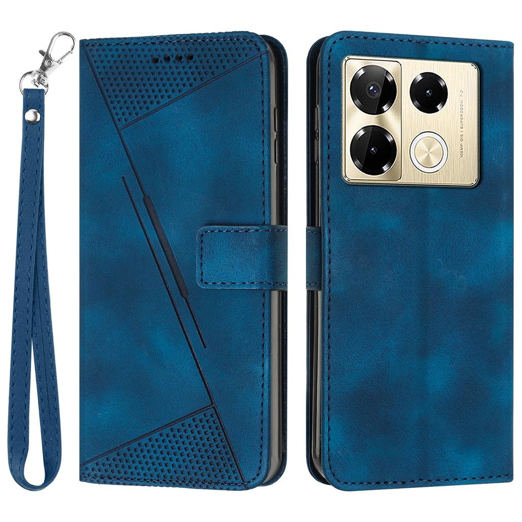 For Infinix Note 40 Pro 5G/4G Phone Shell Triangle Imprinted PU Leather Wallet Stand Phone Case with Strap