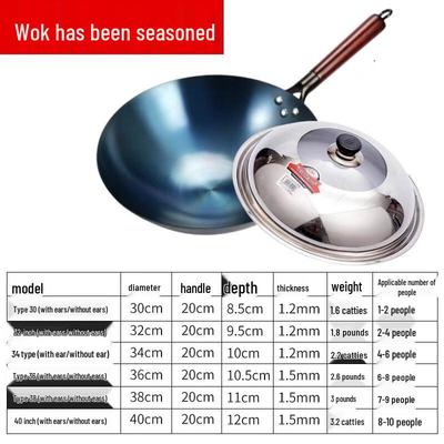 Traditional Blue Steel Iron Wok