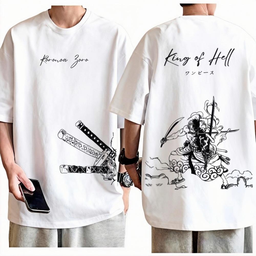 

Футболка унисекс Roronoa Zoro из One Piece, Харадзюку, Аниме, Графический принт, Круглый вырез, Чистый хлопок, Модная уличная одежда, Топы для мужчин и женщин M