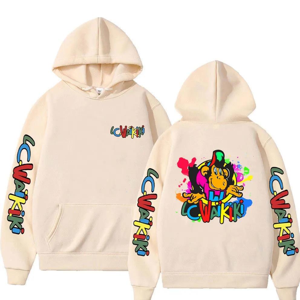 Classic Cartoon Characters Lc Waikiki Monkey Graphic Print Hoodies Funny Men Women Sweatshirt High Quality Pullovers