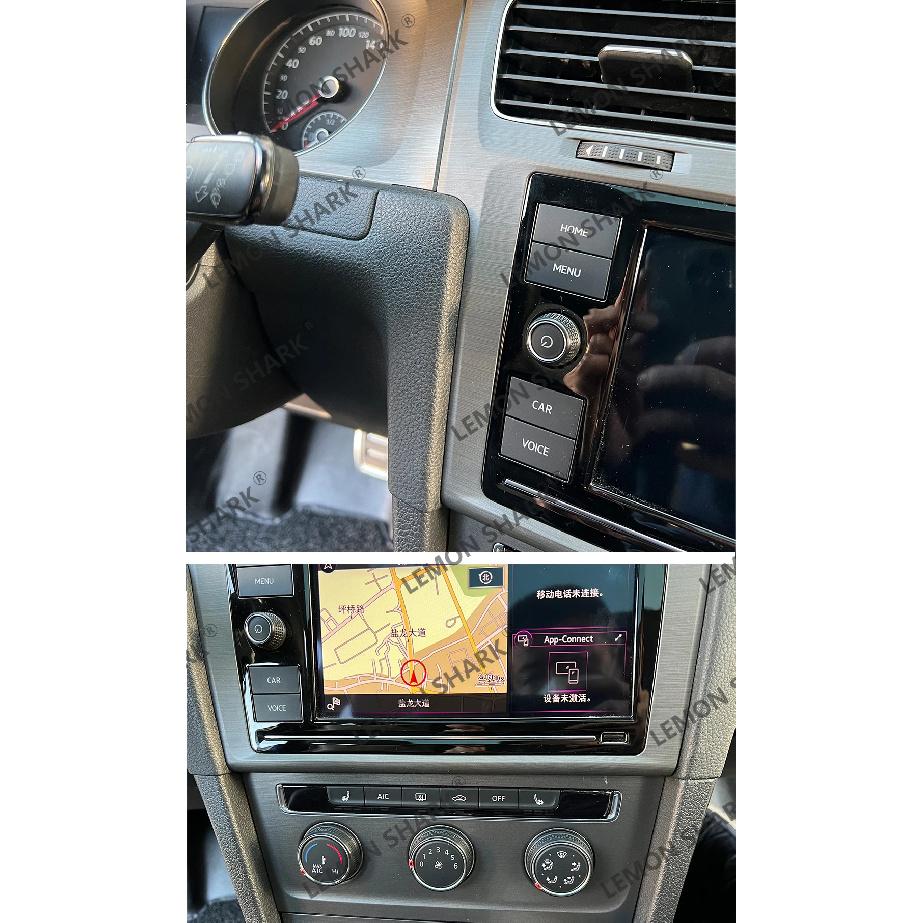 LHD MIB Radio Frame For VW Golf 7 MK7 Golf 7.5 MK7.5 Piano Black Radio Plates Decorative Frame 8/9.2 inch Screen Bezel