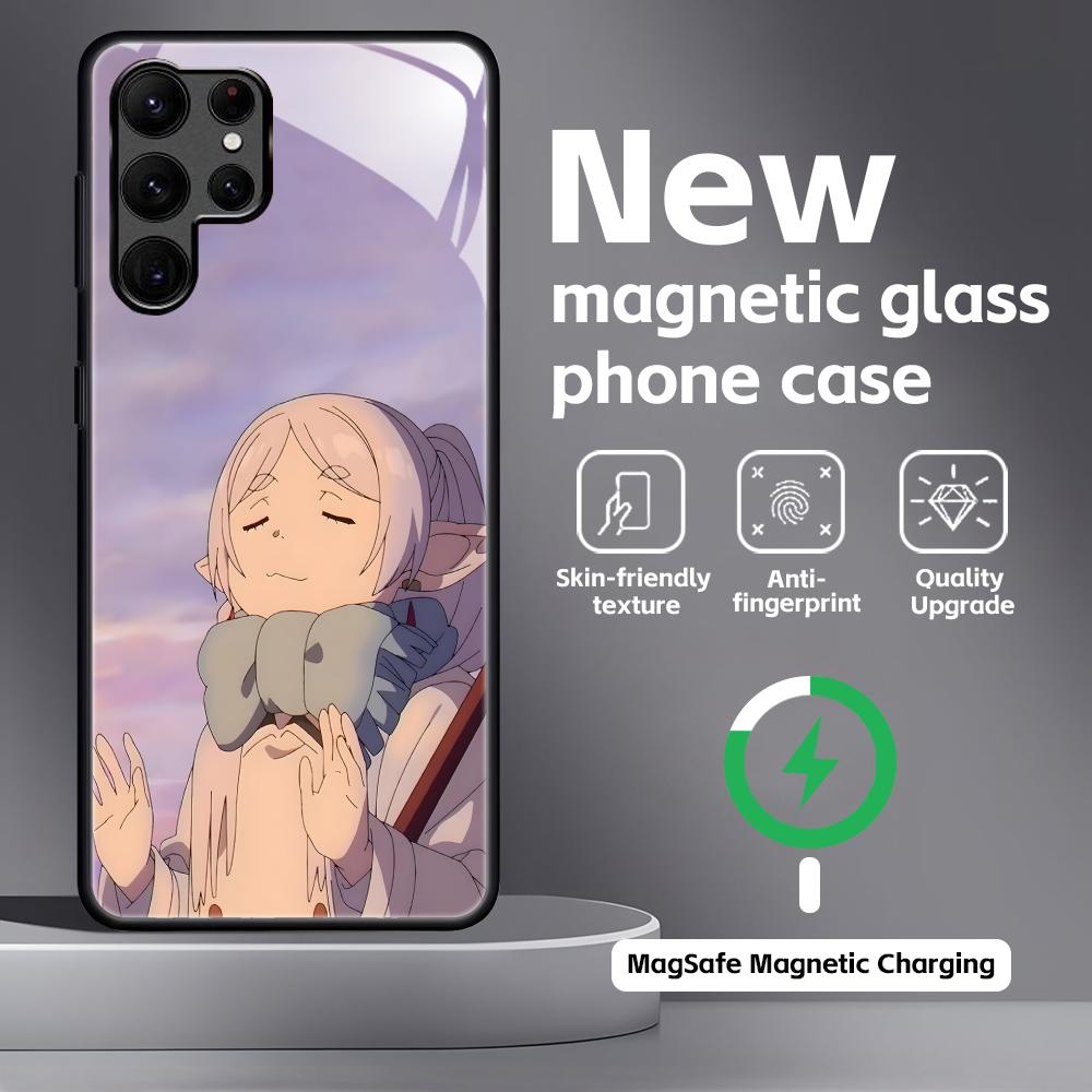 anime Frieren Beyond Journey's End   Phone Case For Samsung S25 S24 S23 S22 S21 S20 Plus Ultra Note20 Glass Magnetic Case