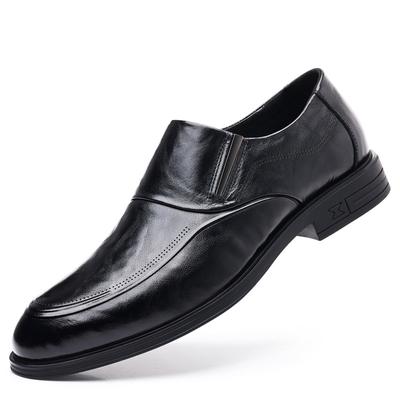 Herren Businessschuhe aus Rindsleder mit Kopfschicht, lässige Herrenschuhe aus Leder, spitze Einzelschuhe