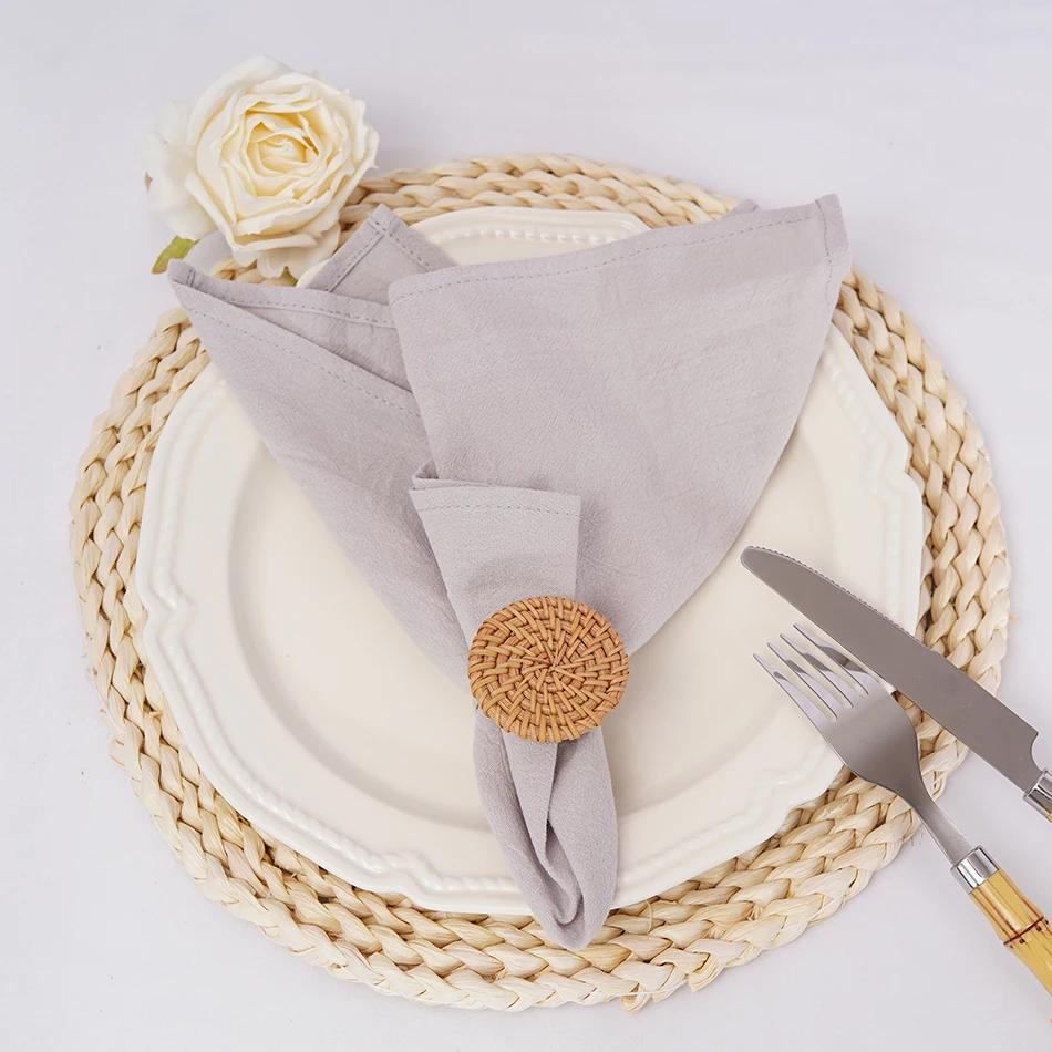 50 STUKS Katoenen Stoffen Servetten, 40x40cm Duurzaam Vierkant Tafel Servet, voor Bruiloft Keuken Feest Eetkamer Decoratie