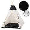 Tipi-Zelt für Kinder aus Baumwolle SPRINGOS - Schwarz - 160x120x100 cm - 2 Kissen inklusive