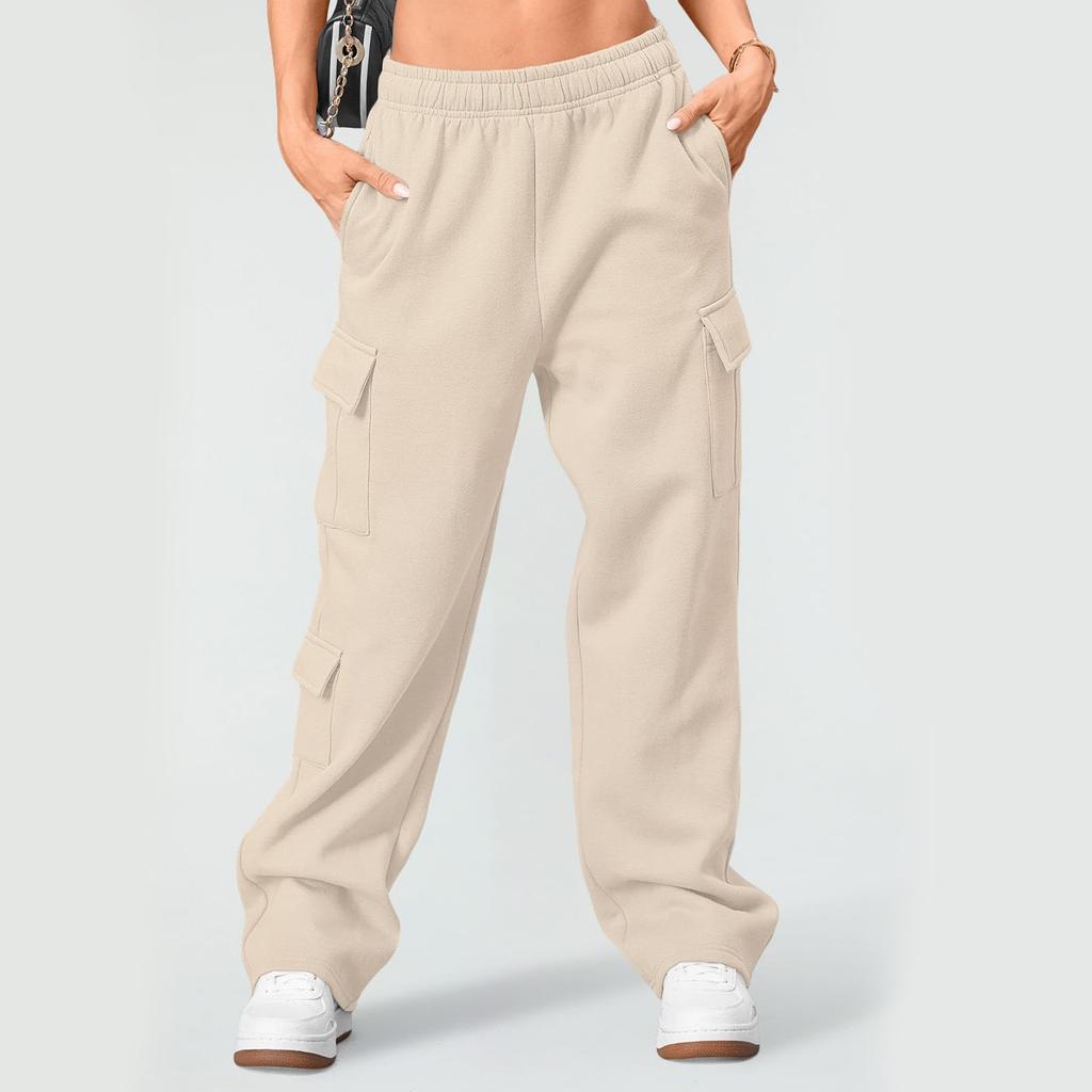 Womens Cargo Sweatpants Wide Leg  Pants Baggy Joggers With Pockets