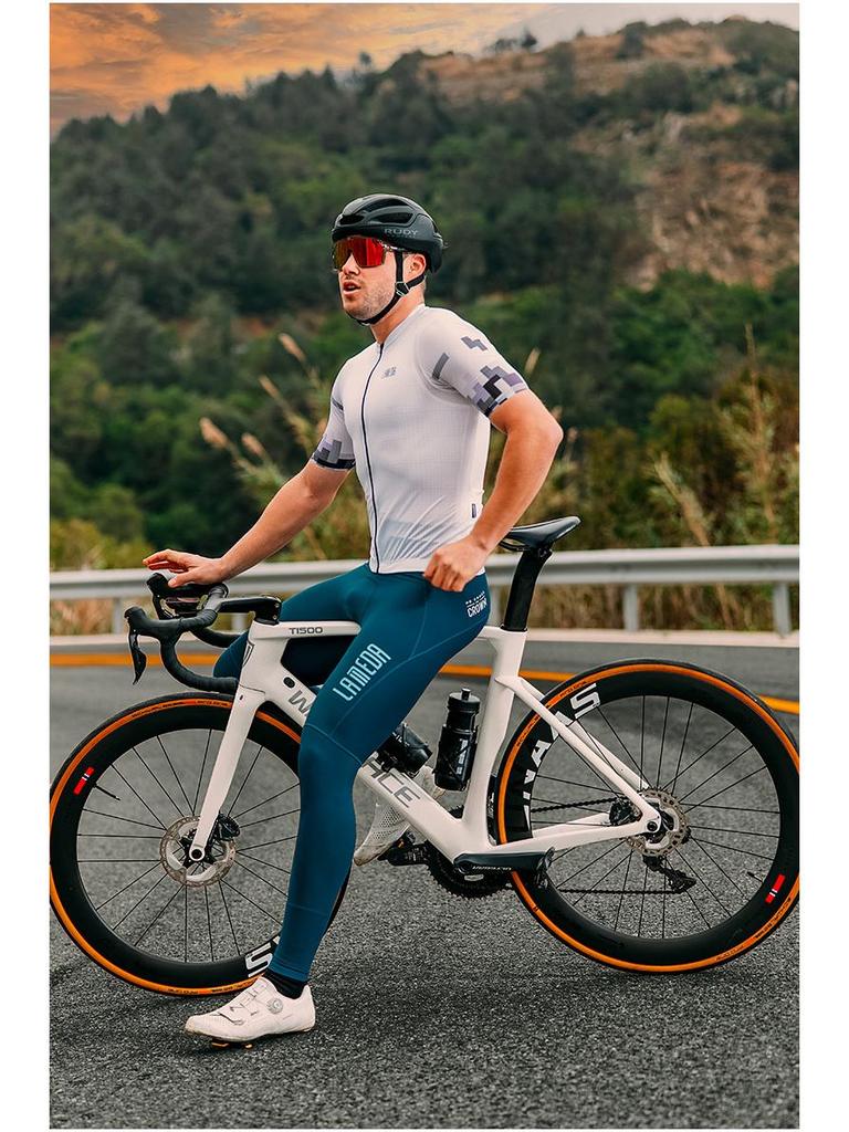 Lampaida Men's Quick-Dry Cycling Jersey - Summer Short Sleeve, Breathable Sportswear