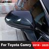 Side Mirror Cover For Toyota Camry 70 2018-   2024 2025 Carbon Fiber Car Rearview Mirror Cap Covers Trim Accessories