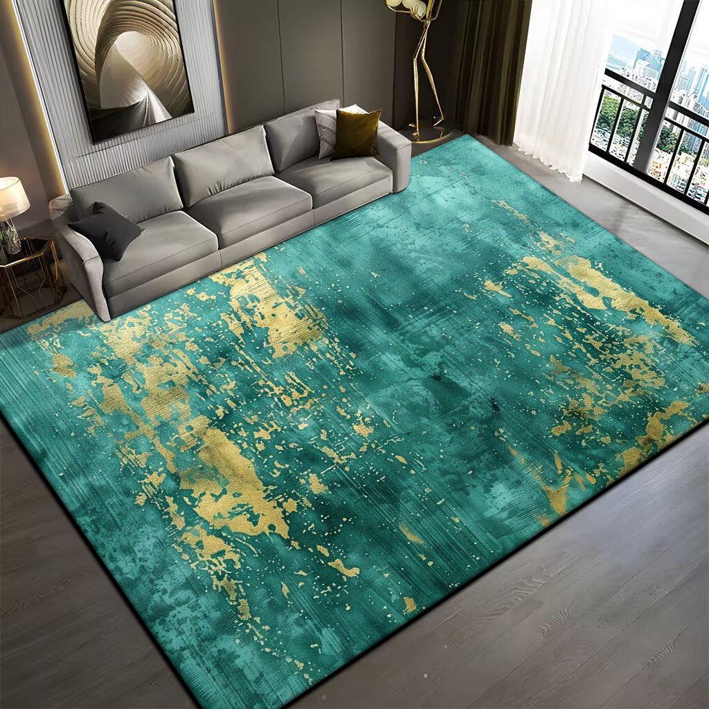 

Modern Black Grey Large Living Room Rugs Abstract Decoration Sofa Side Non-slip Carpet Bedroom Bedside Washable Soft Floor Mat 60*90cm