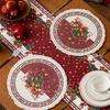 Christmas Snowflake Embroidered Round Table Placemat Heatproof Waterproofs Washable Decorative Dining Accessory