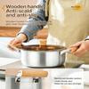 Aluminum Soup Pot with Double Wooden Handle and Glass Cover for Gas Induction Cooktops Multipurpose Cooking Application