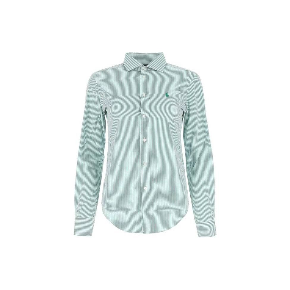 

Polo Ralph Lauren FW22 Рубашка в полоску с вышивкой логотипа Женские рубашки Зеленый 211784161-031 M
