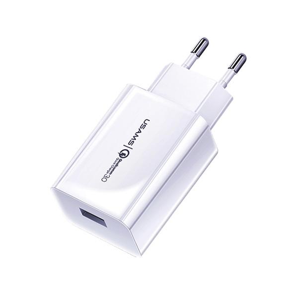 USAMS Land. Network. 1Xusb T22 18W 3A Qc3.0(OnlyHead) Fast Charging White/White Cc83Tc01 (Us-Cc083)