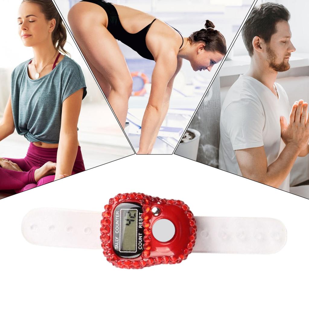 Tragbarer Fingerzähler mit elegantem, juwelenverziertem Design, ideal für Schüler und Lehrer, Fitnessstudio und Inventur.
