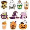 European & American Cross-border Halloween Brooch: Cute Ghost, Pumpkin, Pizza Alloy Badge for Clothing Accessories