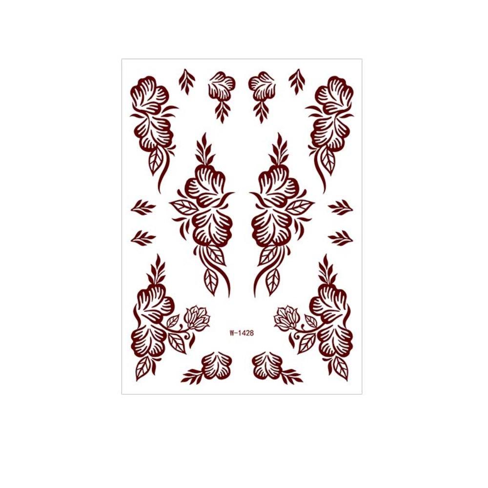 Lace Fake Tattoo Temporary Tattoo Legs Arm Red Henna Tattoo Decals Women/Lady