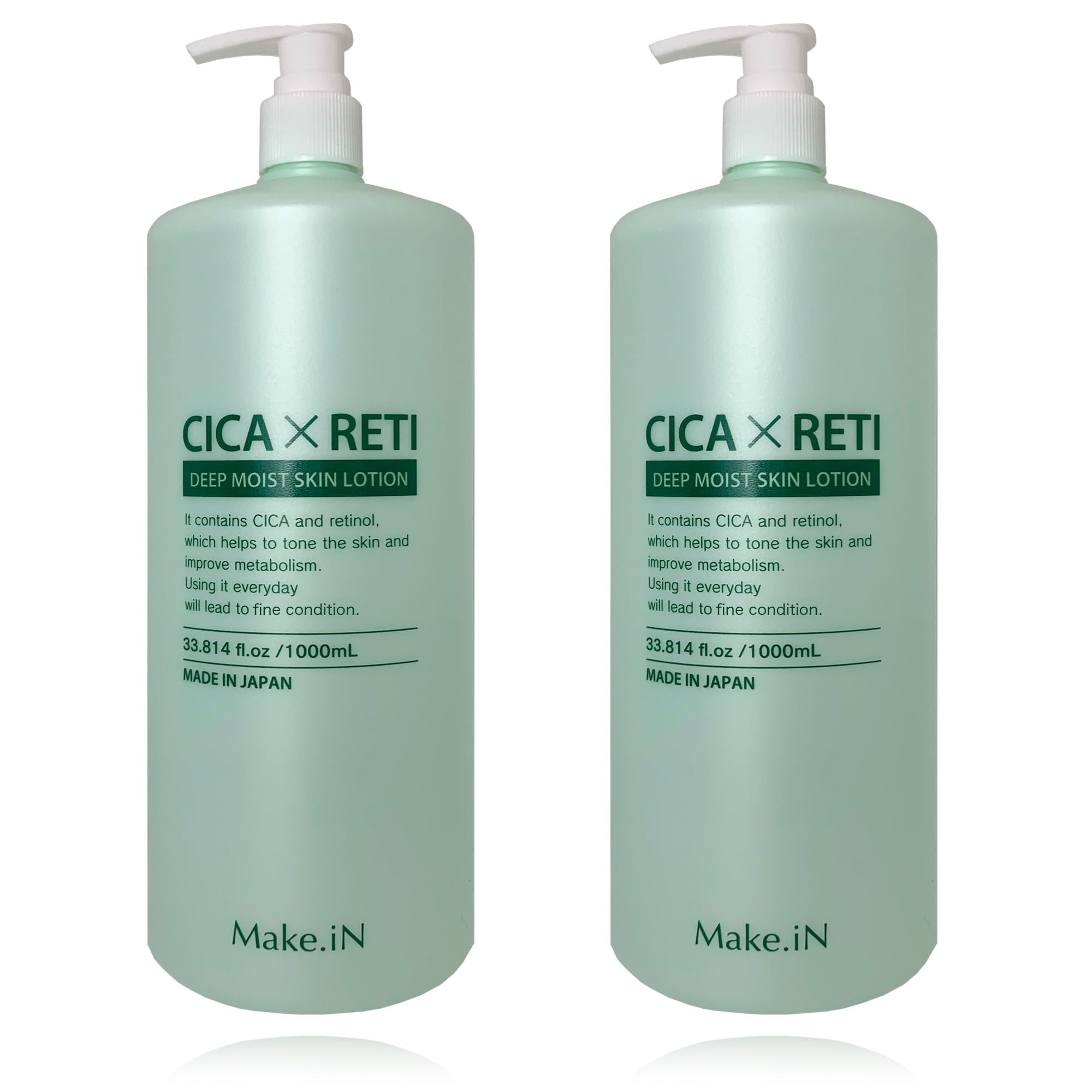 

CICA RETI Глубоко увлажняющий лосьон для кожи Cica Ретинол Тонер Увлажняющий уход за кожей Make.iN × 1000 мл (Лосьон, 2 шт.)