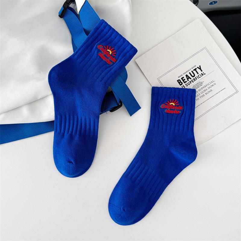 

Носки до середины икры для скейтбординга Cityboy: Трендовый вышитый уличный стиль для мужчин и женщин One Size 36-45 (Seamless) королевский синий