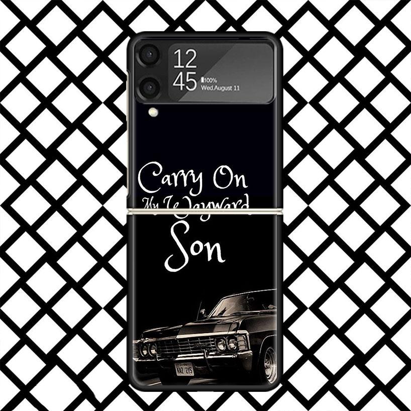 Babaite Supernatural SPN Dean And Sam Phone Case For Samsung Z Flip 7 6 5 4 3 Galaxy ZFLIP7 ZFlip6 5G Flip5 Flip4 Flip3 5g Black