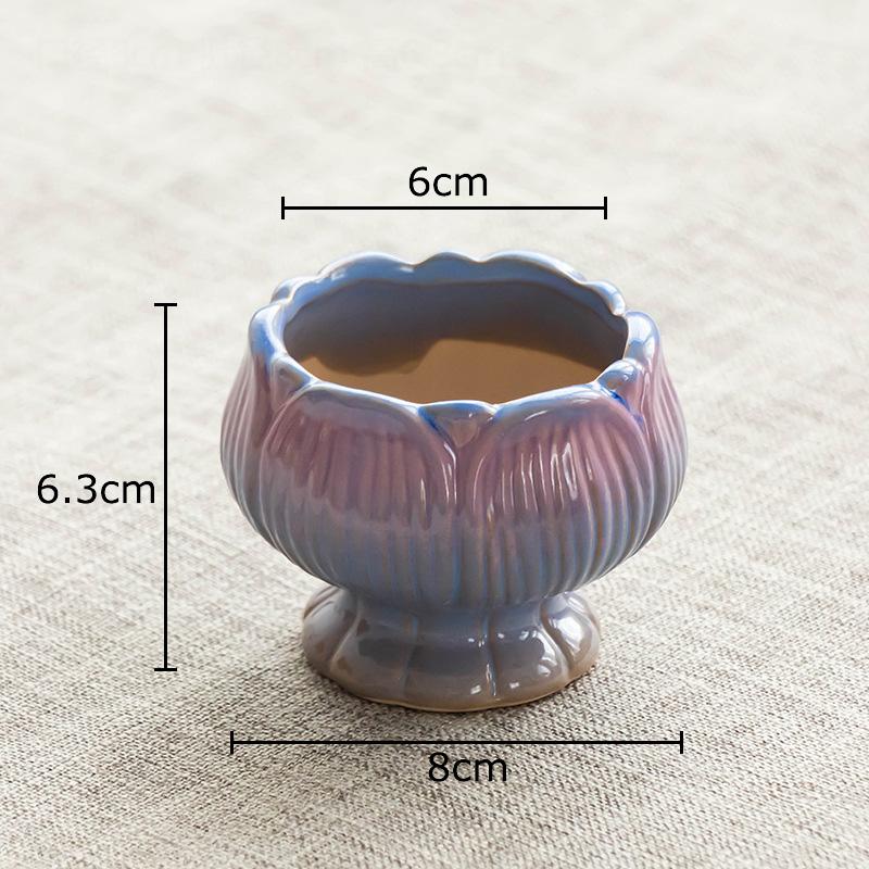 Creative Painted Ceramic Vase Lotus Shape Plant Pots Table Decoration Flowers Arrangement Flower Vase Room Aesthetic Decor