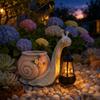 Solar Powered Snail Shaped Planter with Hanging Lantern Outdoor Garden Decoration Durable Resin Material Suitable for Patio Lawn Yard