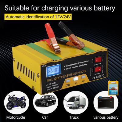 12V/24V מטען סוללה לרכב אינטליגנטי פולס סוג תיקון מטען אוטומטי מטען סוללה תחזוקה