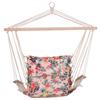 Garden Outdoor Hanging Hammock Chair Thick Rope Frame Wooden Arms Safe Wide Seat Garden Outdoor Spot Stylish Multicoloured floral