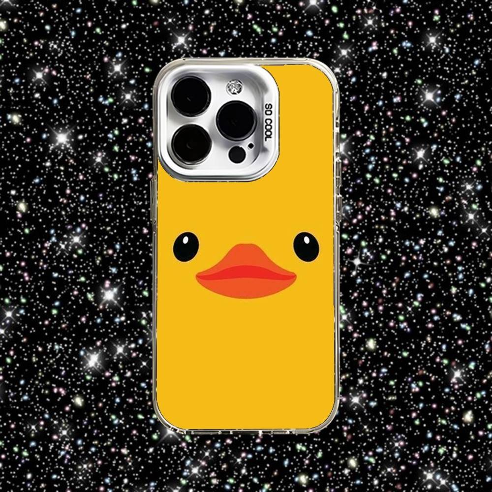 Yellow Duck Cute Phone Case For iPhone 16,15,14,13,12,11,Pro,XS,Max,Plus,Mini,SE White Candy Matte Shockproof Cover
