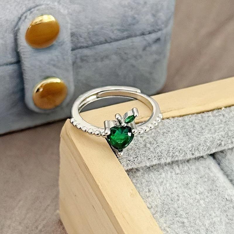 [Sweet Diamond Honey Talk] Girl'S Heart Sweet Pink Full Diamond Zir*****Pen Ring Butterfly Exquisite Premium Ring