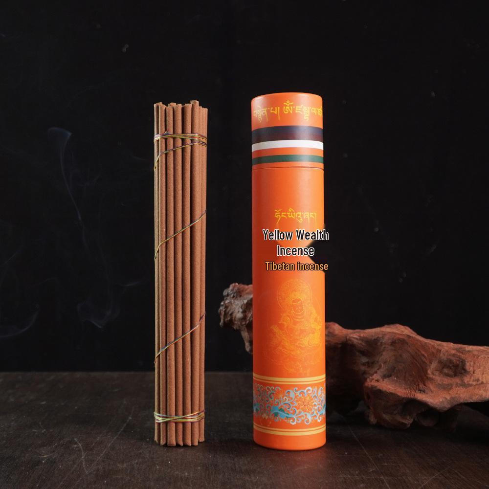 Natural Tibetan Handmade Incense: Black & Yellow Wealth Scents for Air Purifying and Indoor Use
