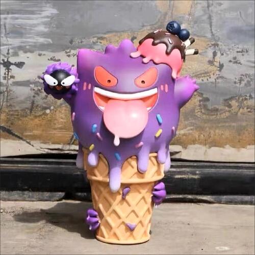 Anime Cartoon Pokmon Ice Cream Series Hand Figure Cone Pikachu Doll Model Psyduck Desktop Ornament Children's Toy Gifts