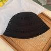 Temperament Straw Sun Hat Sweet Seaside Beach Cap Elegant Knitted Bucket Hat  Travel