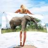 Custom Fantasy Elephant Beach Towel Man with Lantern Print Microfiber Sand Free Quick Dry Soft Travel Pool Accessory