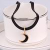 Black Elegant Short Choker Necklace For Women Stylish Korean Geometric Design With Accents Crystal