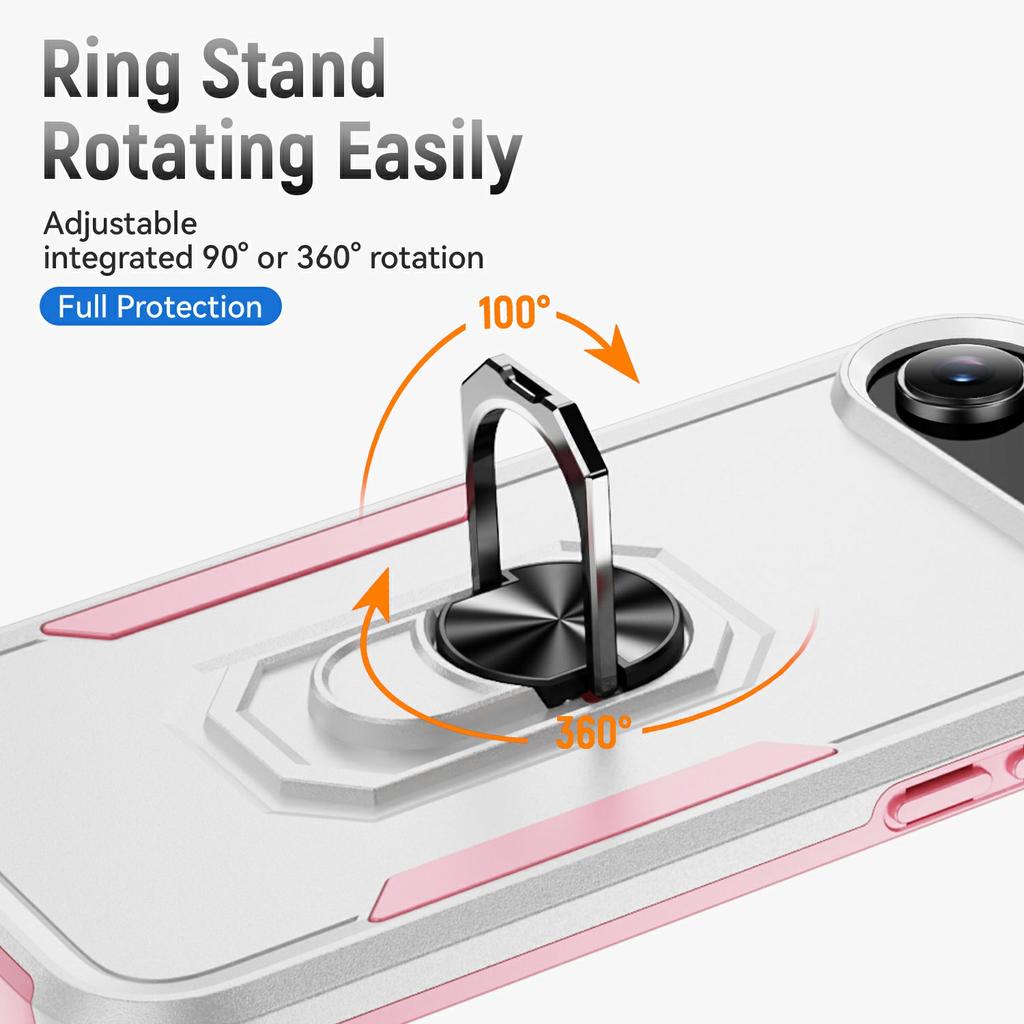 For iPhone Air Case Military Grade Ring Kickstand PC + TPU Phone Cover